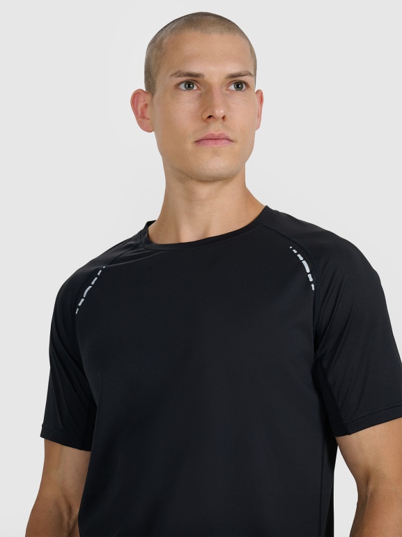 Męska koszulka do biegania 4F 4FWAW25TFTSM1506 - czarna