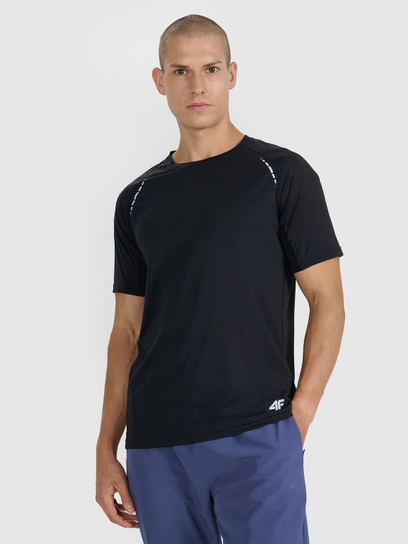 Męska koszulka do biegania 4F 4FWAW25TFTSM1506 - czarna