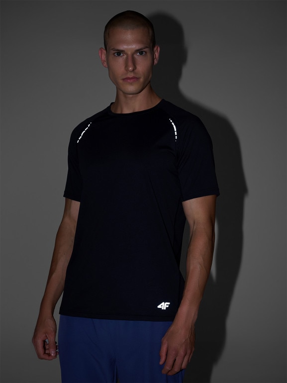Męska koszulka do biegania 4F 4FWAW25TFTSM1506 - czarna