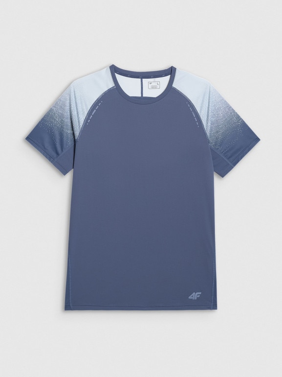 Męska koszulka do biegania 4F 4FWAW25TFTSM1506 - niebieska