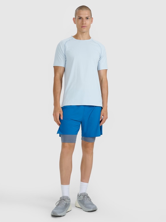 Męska koszulka do biegania 4F 4FWAW25TFTSM1506 - niebieska