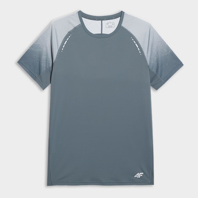 Męska koszulka do biegania 4F 4FWAW25TFTSM1506 - szara