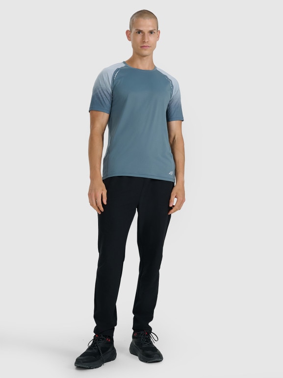Męska koszulka do biegania 4F 4FWAW25TFTSM1506 - szara