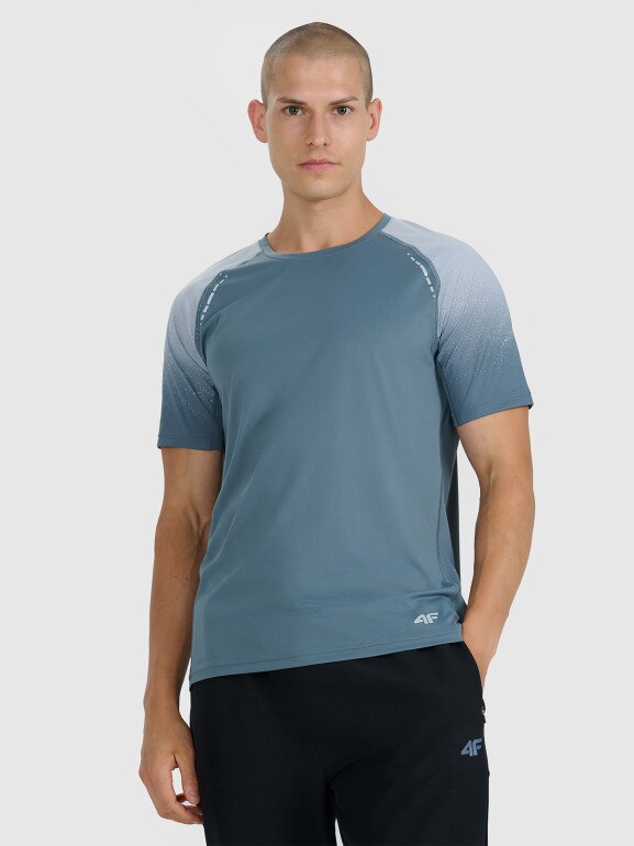 Męska koszulka do biegania 4F 4FWAW25TFTSM1506 - szara