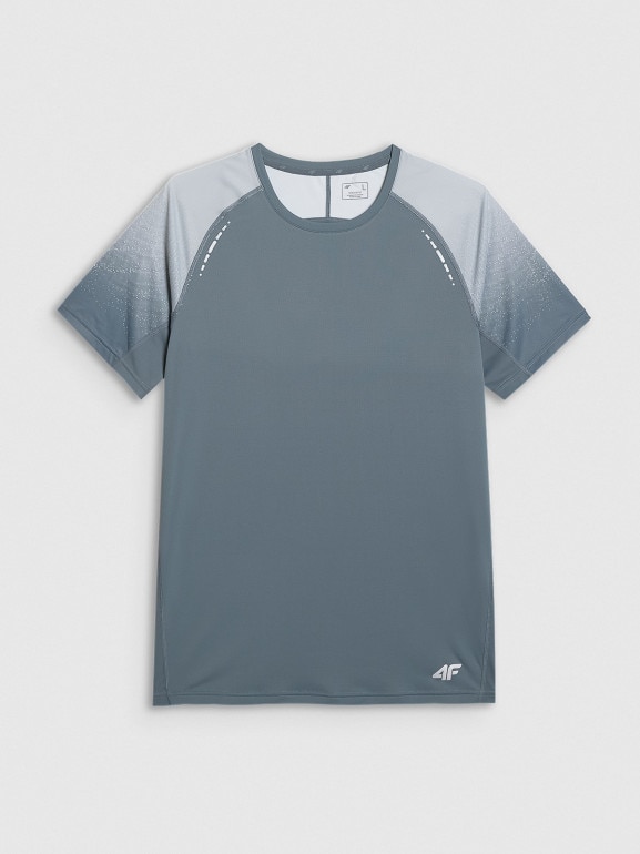 Męska koszulka do biegania 4F 4FWAW25TFTSM1506 - szara