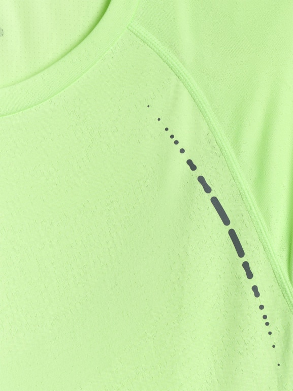 Męska koszulka do biegania 4F 4FWSS26TFTSM1800 - limonkowa
