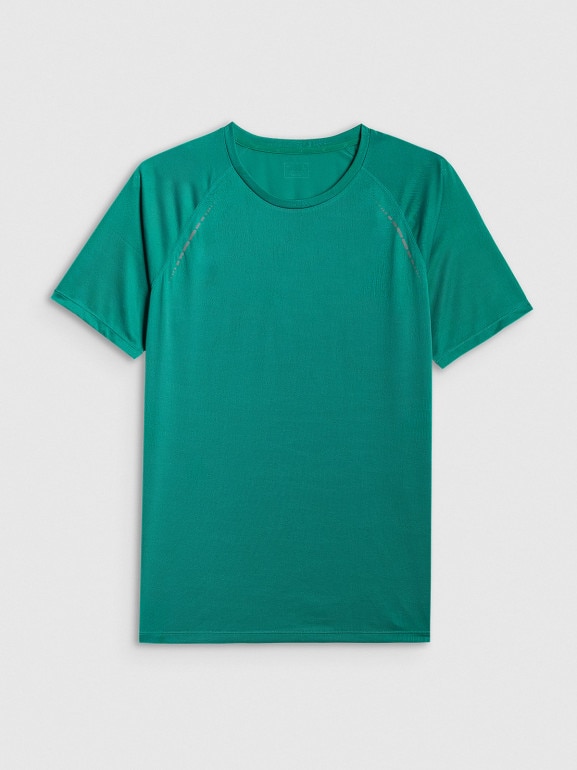 Męska koszulka do biegania 4F 4FWSS26TFTSM1800 - zielona