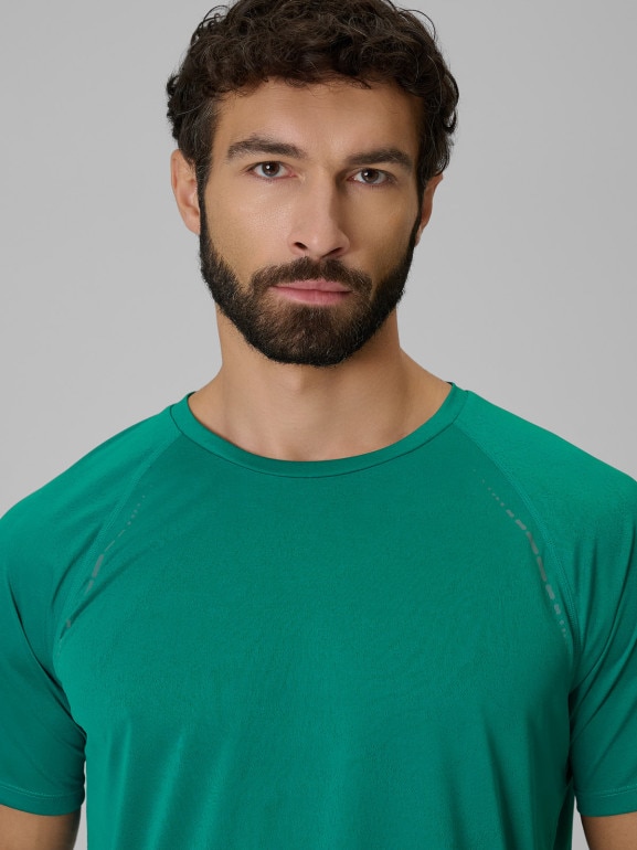 Męska koszulka do biegania 4F 4FWSS26TFTSM1800 - zielona