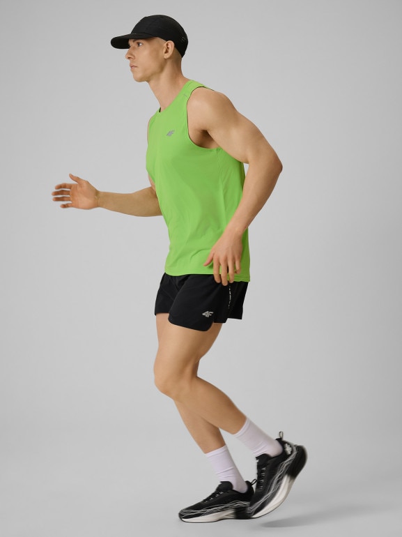 Męska koszulka do biegania z nadrukiem 4F 4FRSS26TFSLM1110 - zielona