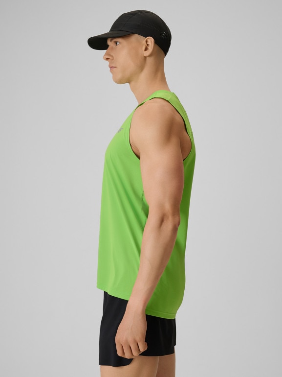 Męska koszulka do biegania z nadrukiem 4F 4FRSS26TFSLM1110 - zielona