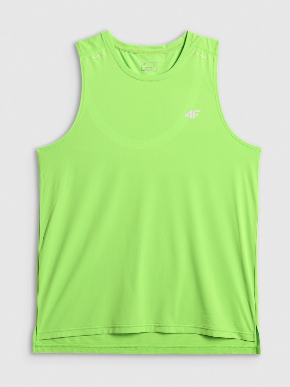 Męska koszulka do biegania z nadrukiem 4F 4FRSS26TFSLM1110 - zielona