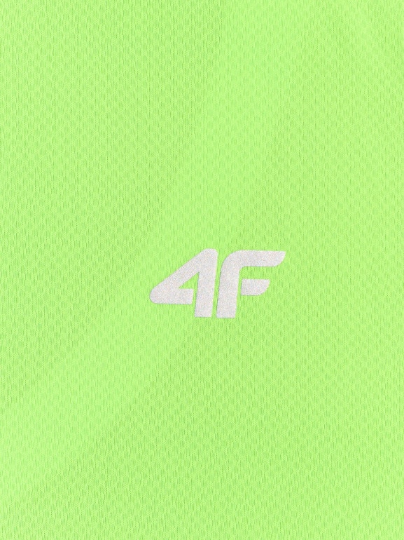 Męska koszulka do biegania z nadrukiem 4F 4FRSS26TFSLM1110 - zielona