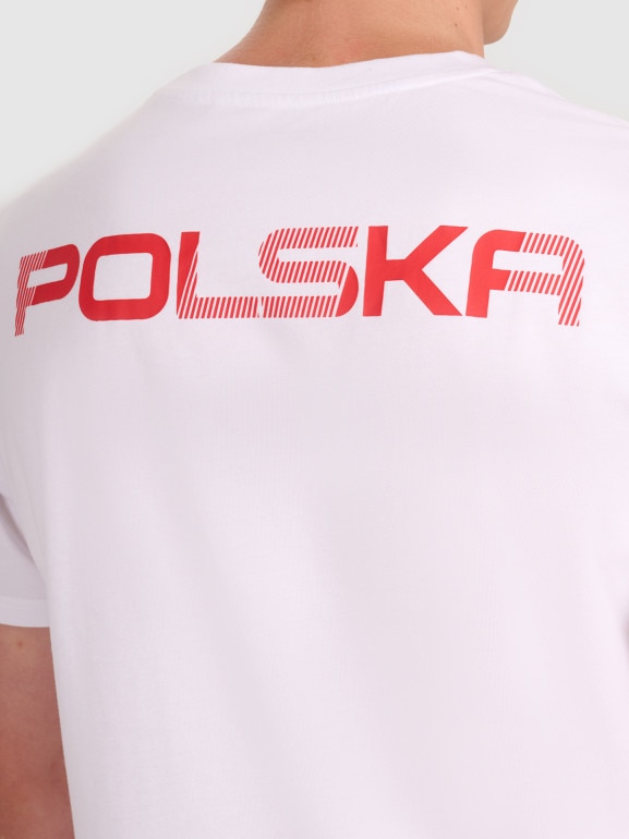 Męska koszulka kibica 4F 4FRMM00TTSHM2948 - biała