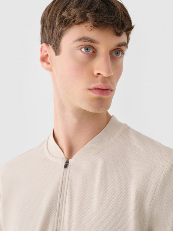 Męska koszulka polo 4F 4FRAW24TPTSM571 - beżowa