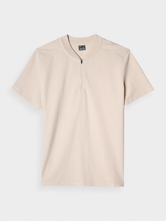 Męska koszulka polo 4F 4FRAW24TPTSM571 - beżowa