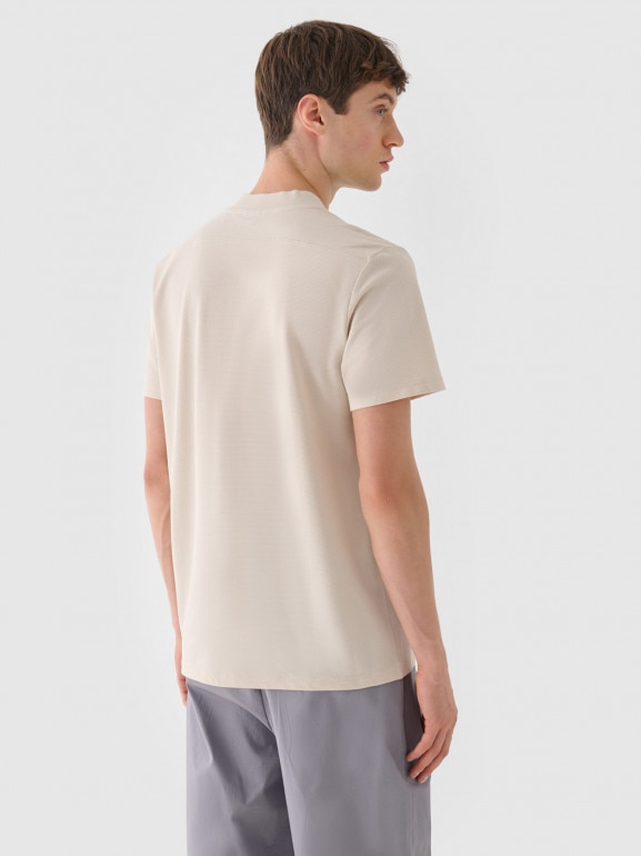 Męska koszulka polo 4F 4FRAW24TPTSM571 - beżowa