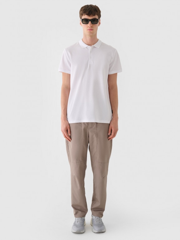 Męska koszulka polo 4F 4FRAW24TPTSM573 - biała 