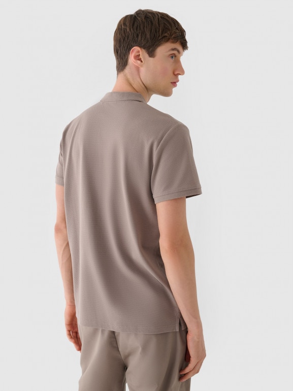 Męska koszulka polo 4F 4FRAW24TPTSM573 - brązowy 