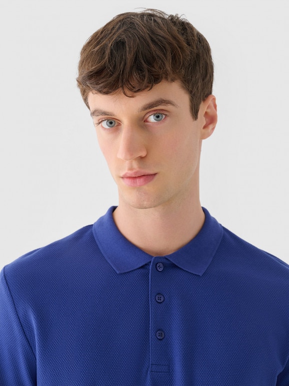 Męska koszulka polo 4F 4FRAW24TPTSM573 - niebieska