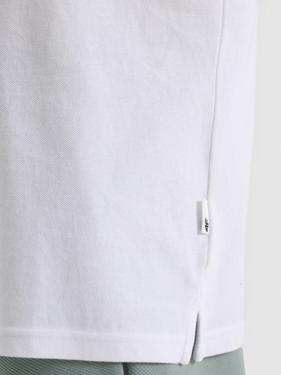 Męska koszulka polo 4F 4FRSS25TPTSM632 - biała