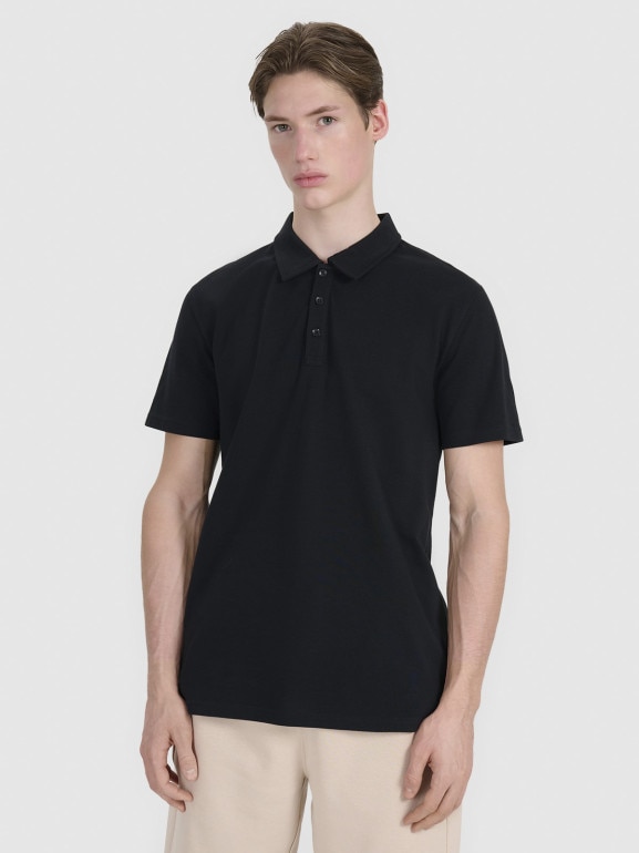 Męska koszulka polo 4F 4FRSS25TPTSM632 - czarna