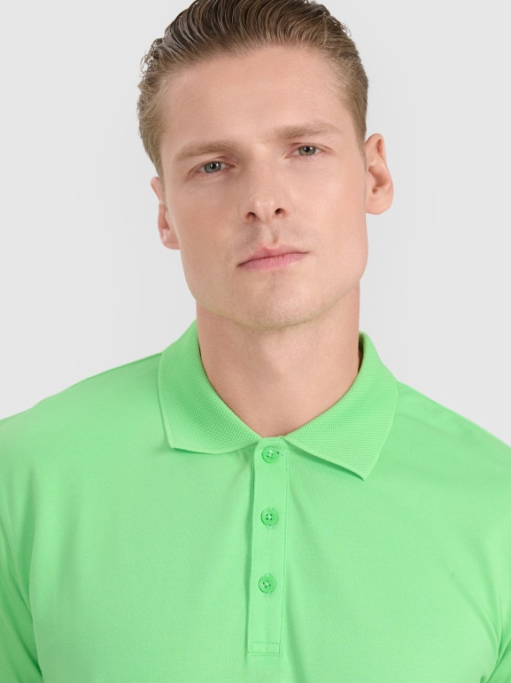 Męska koszulka polo 4F 4FRSS25TPTSM633 - zielona