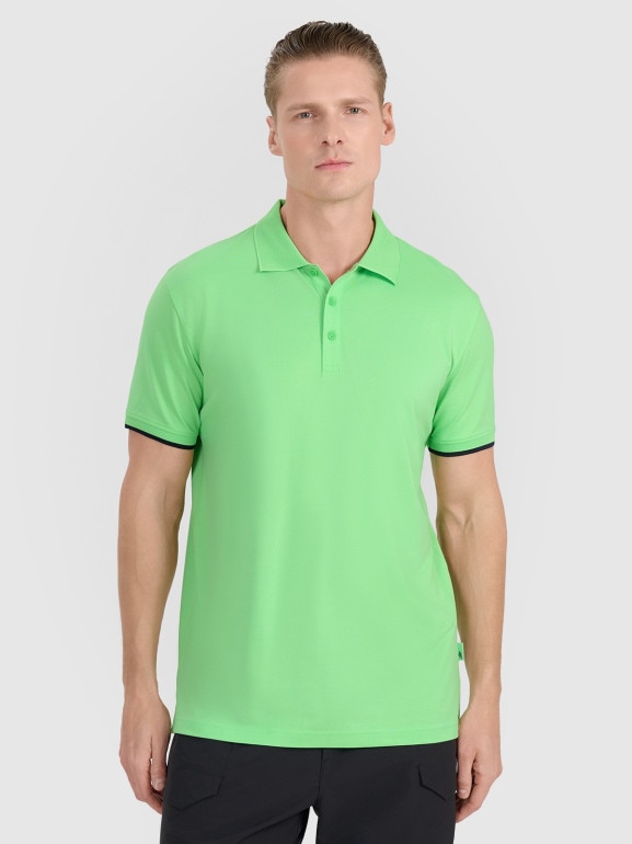 Męska koszulka polo 4F 4FRSS25TPTSM633 - zielona