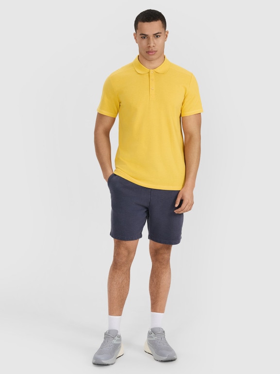 Męska koszulka polo 4F 4FRSS25TPTSM635 - żółta