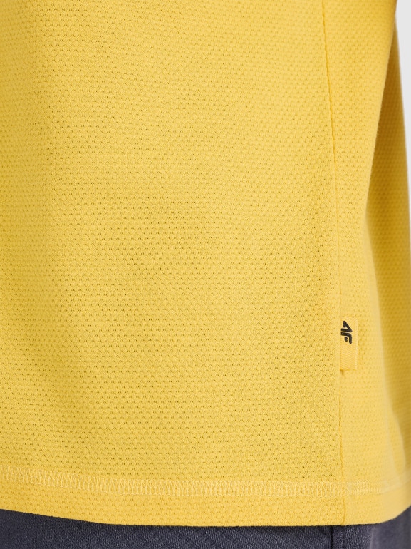 Męska koszulka polo 4F 4FRSS25TPTSM635 - żółta