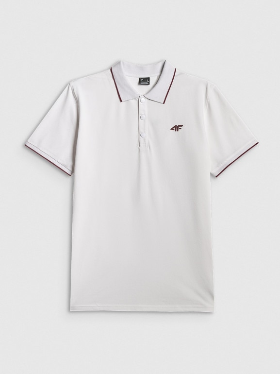 Męska koszulka polo 4F 4FRSS26TPTSM0896 - biała
