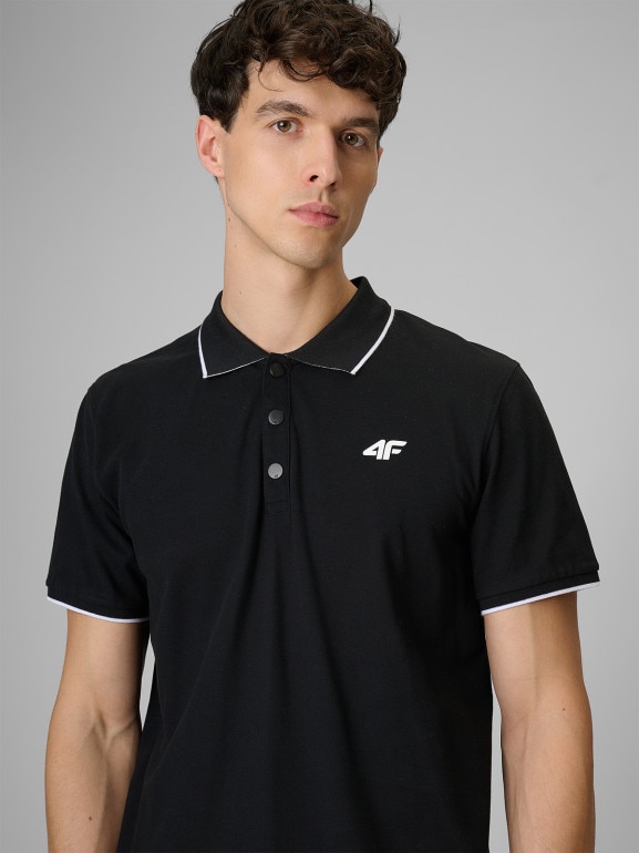 Męska koszulka polo 4F 4FRSS26TPTSM0896 - czarna