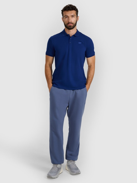 Męska koszulka polo 4F 4FWMM00TPTSM366 - granatowa
