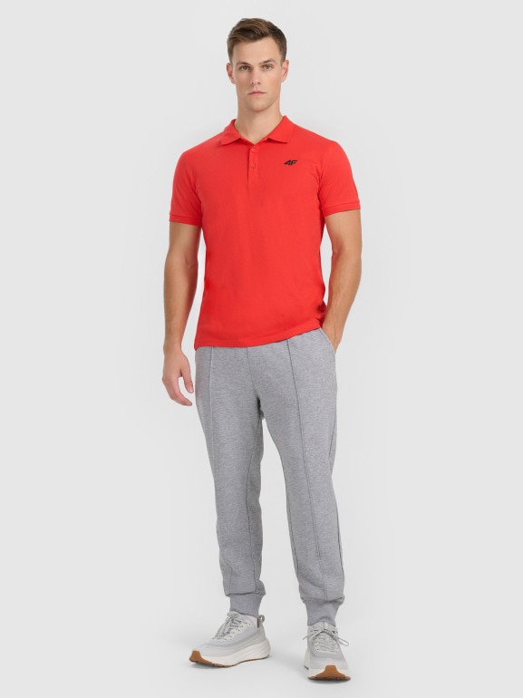 Męska koszulka polo 4F 4FWMM00TPTSM367 - czerwona