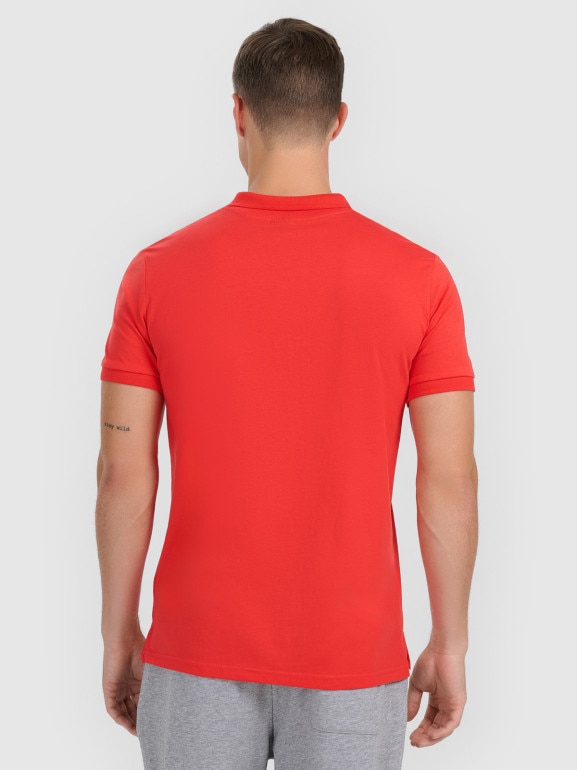 Męska koszulka polo 4F 4FWMM00TPTSM367 - czerwona
