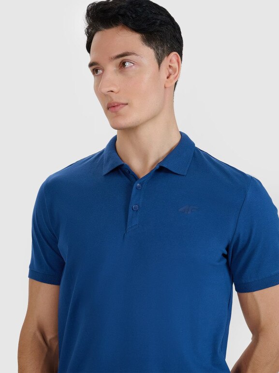Męska koszulka polo 4F 4FWMM00TPTSM367 - granatowa 