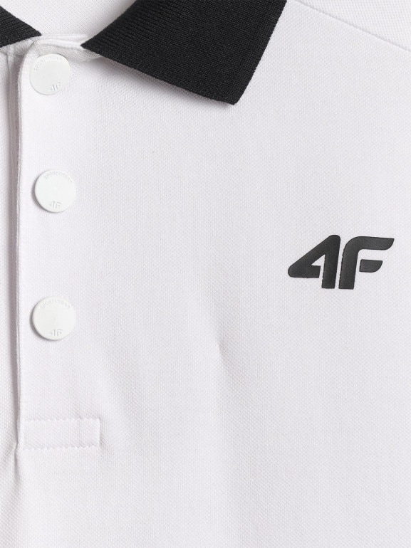 Męska koszulka polo 4F 4FWSS26TPTSM0769 - biała