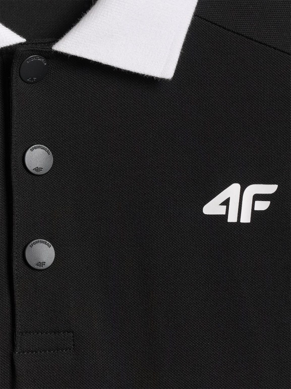 Męska koszulka polo 4F 4FWSS26TPTSM0769 - czarna