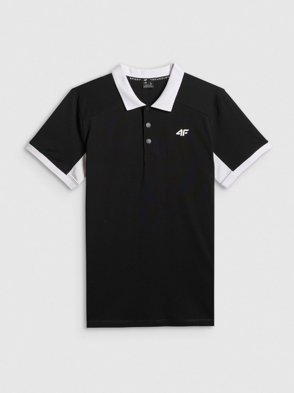 Męska koszulka polo 4F 4FWSS26TPTSM0769 - czarna
