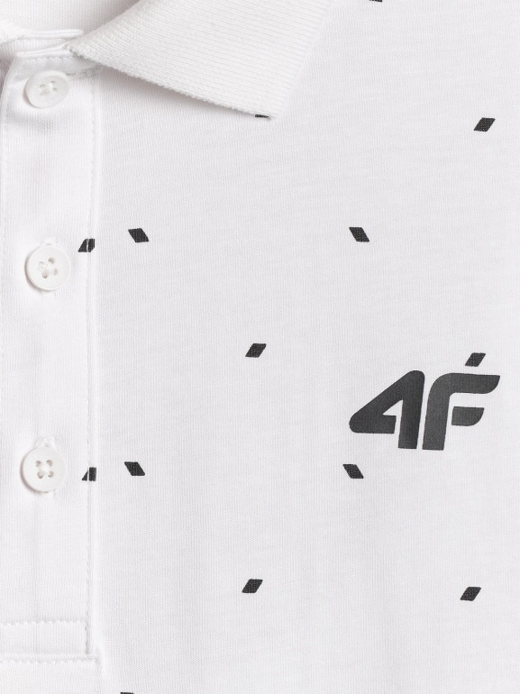 Męska koszulka polo 4F 4FWSS26TPTSM631 - biała