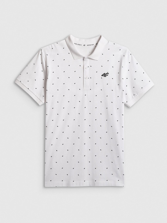 Męska koszulka polo 4F 4FWSS26TPTSM631 - biała