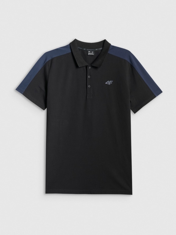 Męska koszulka polo 4F 4FWSS26TPTSM636 - czarna