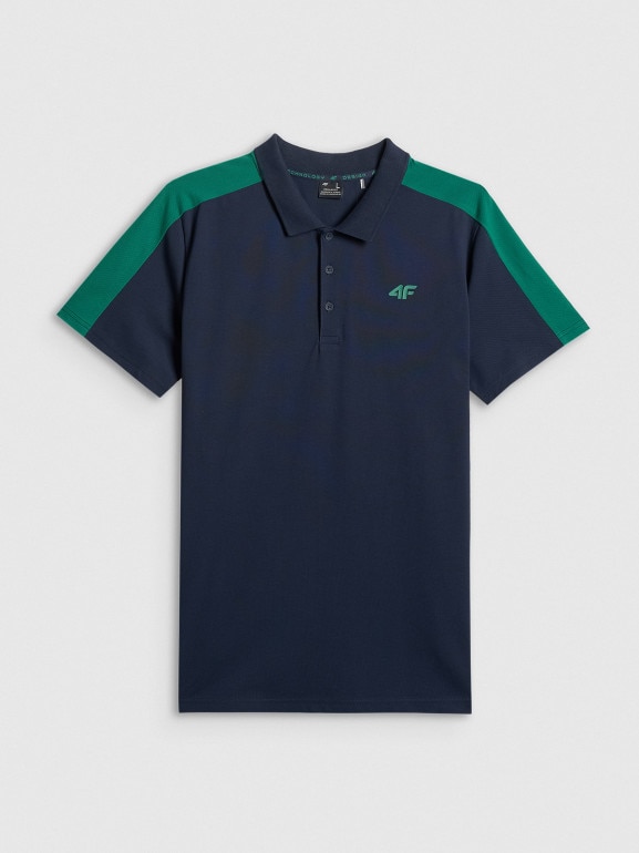 Męska koszulka polo 4F 4FWSS26TPTSM636 - granatowa