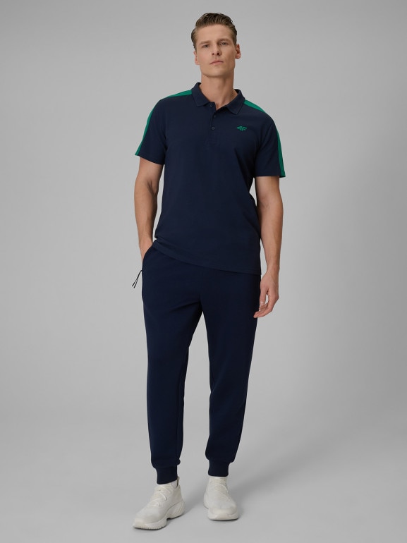 Męska koszulka polo 4F 4FWSS26TPTSM636 - granatowa