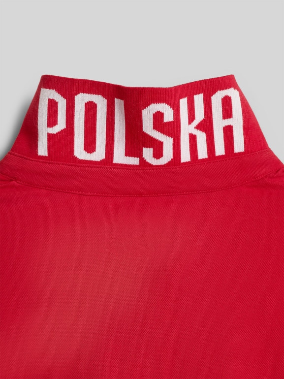 Męska koszulka polo kibica 4F 4FRSS26TPTSM0943 - czerwona