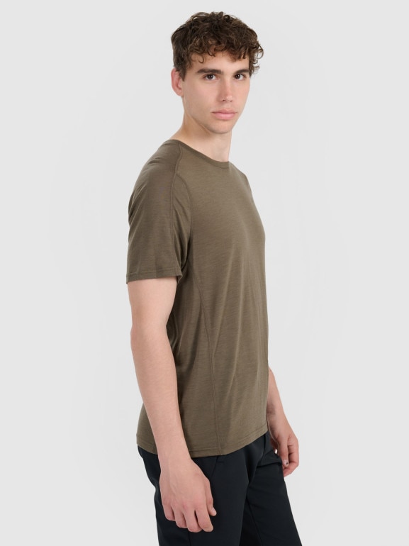 Męska koszulka trekkingowa 4F 4FWAW25TFTSM1526 - oliwkowa