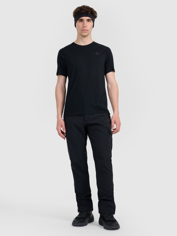 Męska koszulka trekkingowa 4F 4FWAW25TFTSM1526 - czarna