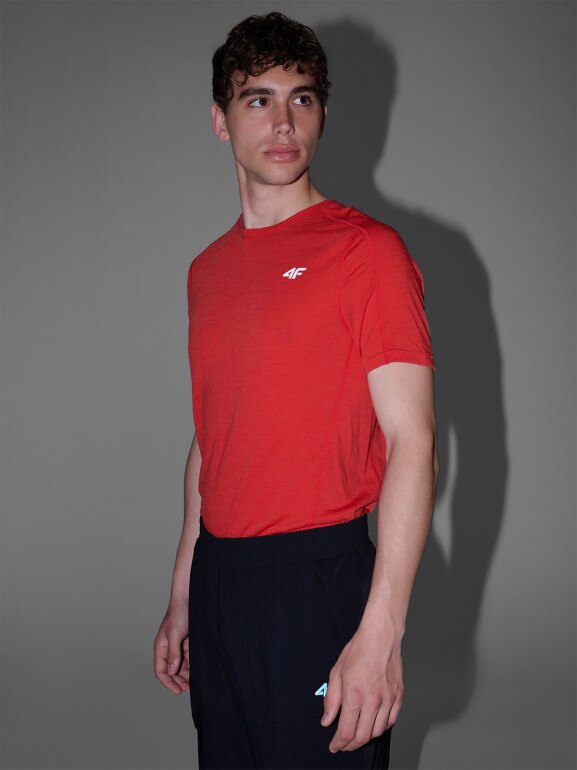 Męska koszulka trekkingowa 4F 4FWAW25TFTSM1526 - czerwona