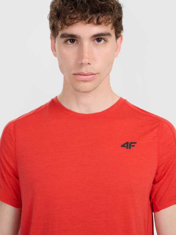 Męska koszulka trekkingowa 4F 4FWAW25TFTSM1526 - czerwona