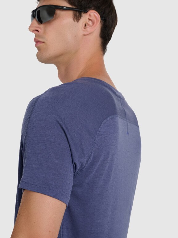 Męska koszulka trekkingowa 4F 4FWAW25TFTSM1526 - niebieska