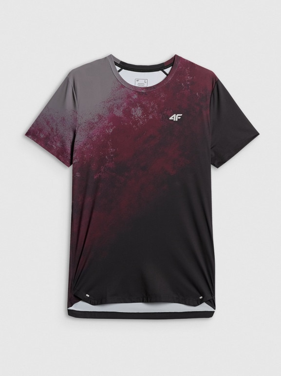 Męska koszulka treningowa 4F 4FRSS26TFTSM2288 - burgundowa